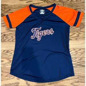 Detroit Tigers Jersey EUC Genuine Merchandise Brand Blue & Orange Womens Size L